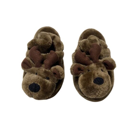 Unisex Toddler Reindeer Slingback Slippers Size 10 Christmas Holiday Deer Xmas - Picture 2 of 11